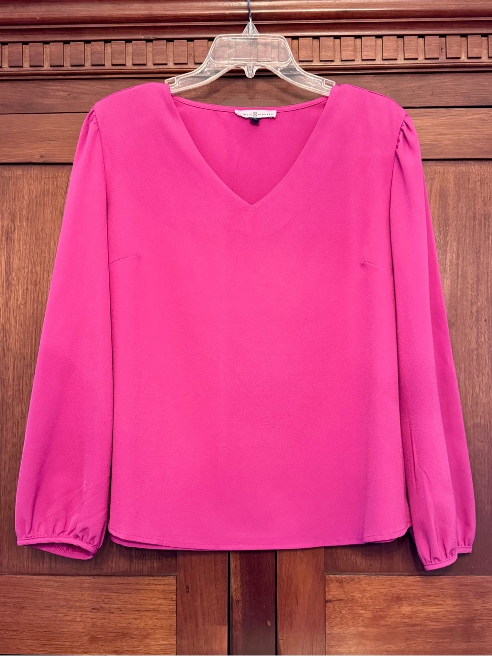 V-Neck Long-Sleeve Blouse